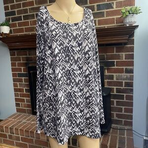 Mario Serrani ITALY Women's Crew Neck Long Sleeve Tunic Top Size XL Soft Comfort